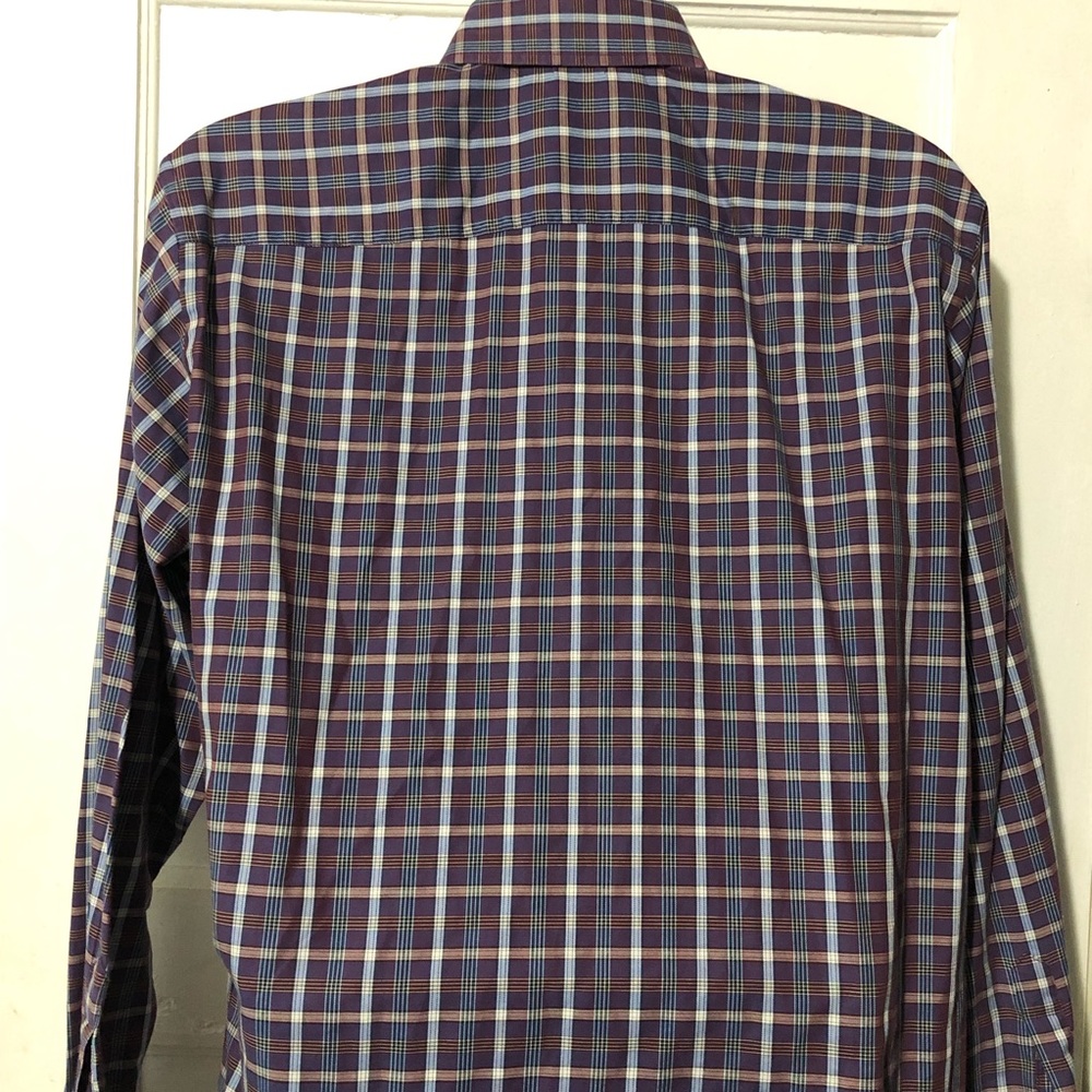 Bugatchi Uomo Button Spread Collar Plaid Shirt - image 4